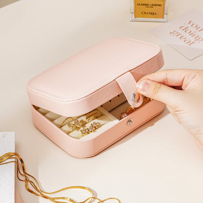Travel Portable Simple PU Leather Jewelry Box