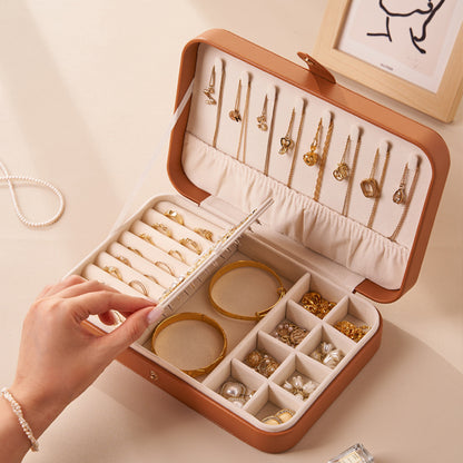 Elegant Leather Jewelry Box for Necklace Ring Earring