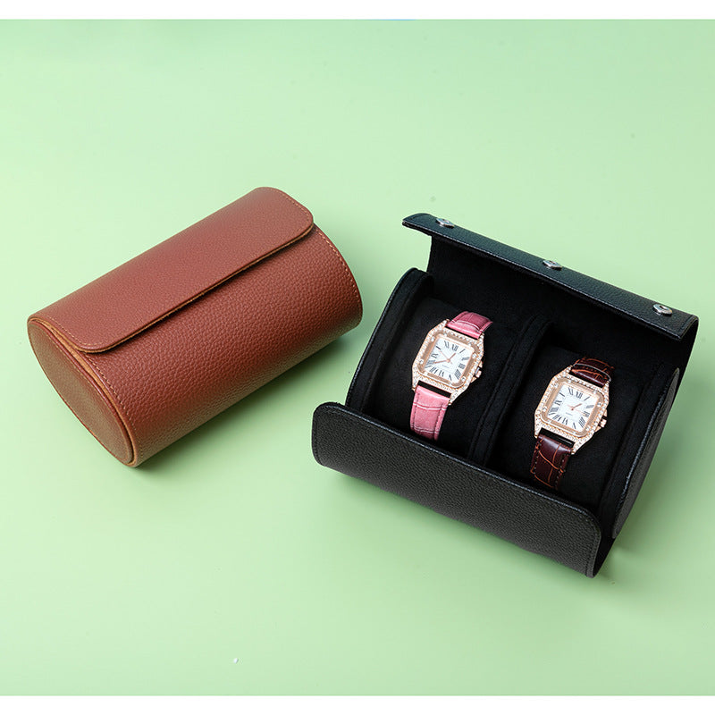 Pebble Grain PU Multi Slot Travel Watch Case