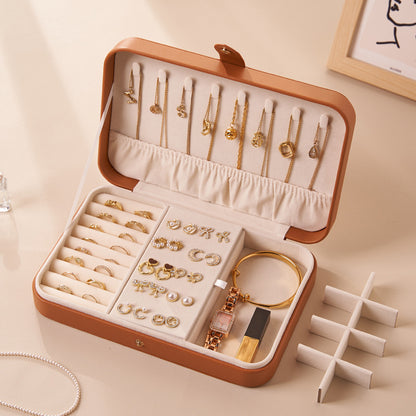 Elegant Leather Jewelry Box for Necklace Ring Earring