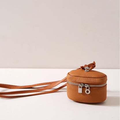Genuine Leather Sweet Potato Crossbody Mini Coin Purse