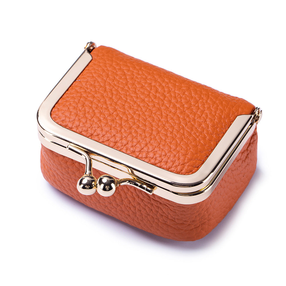 Genuine Leather Mini Frame Coin Jewelry Purse