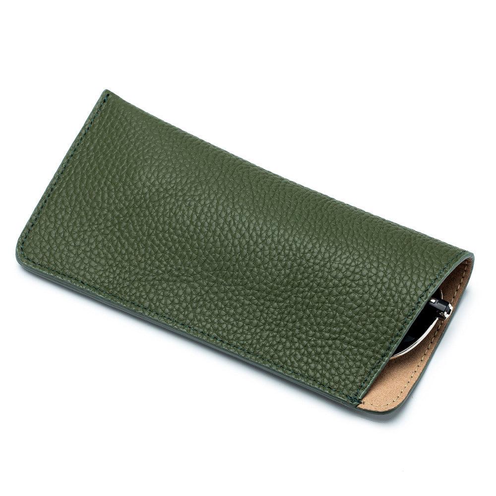 Genuine Leather Soft Shell Portable Eyeglasses Case