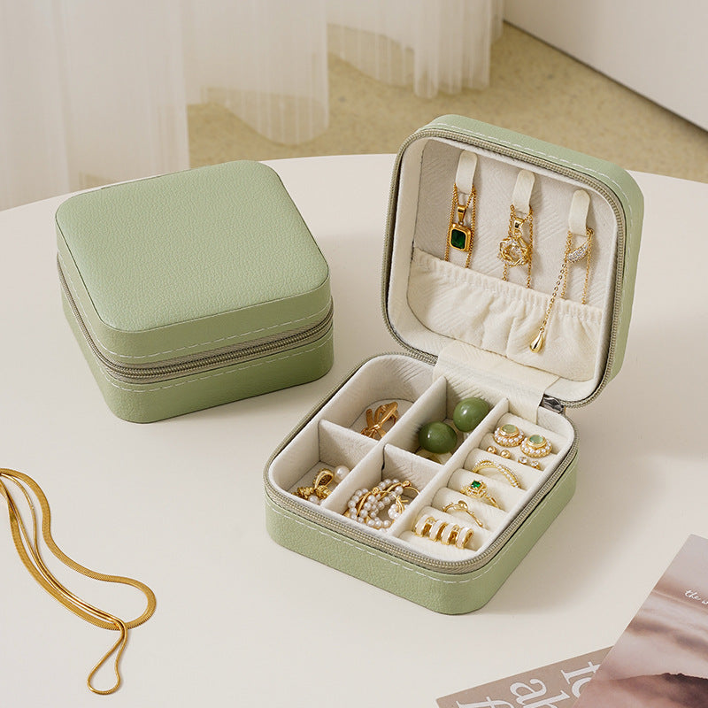 Macaron Color Portable Simple Travel Jewelry Box