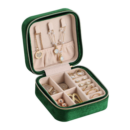 Soft Velvet Jewelry Storage Box Portable Multiple Colors