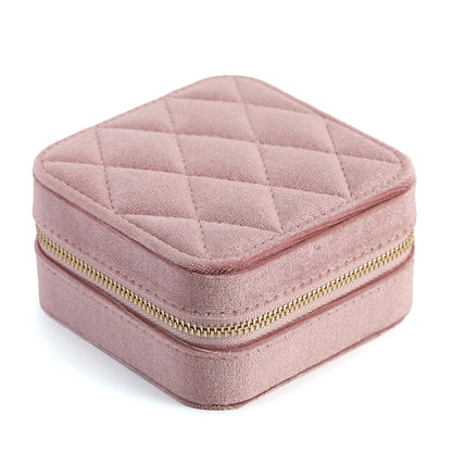 Multi Grid Diamond Velvet Jewelry Organizer Box