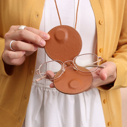 Genuine Leather Neck Magnetic Sunglasses Clip Multiple Colors