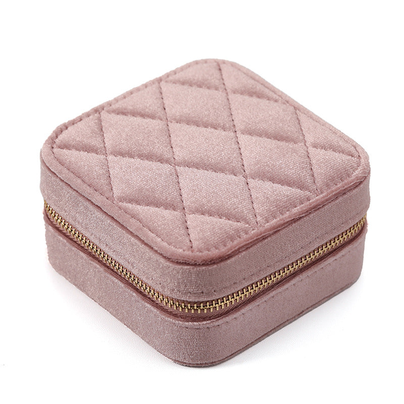 Multi Grid Diamond Velvet Jewelry Organizer Box