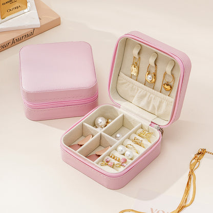 Macaron Color Portable Simple Travel Jewelry Box