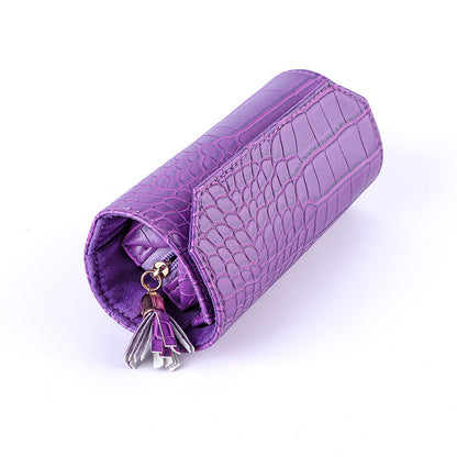 Roll Up Travel Jewelry Organizer Leather Multiple Colors