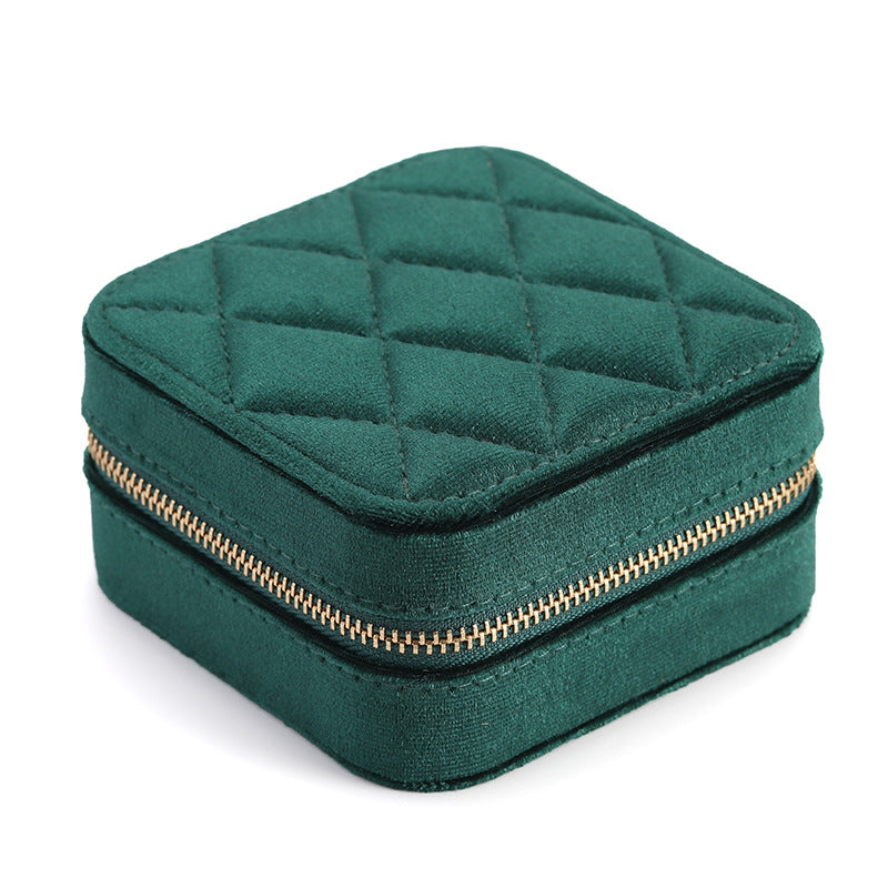 Multi Grid Diamond Velvet Jewelry Organizer Box