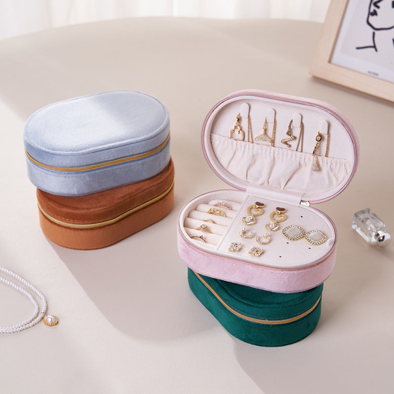 Creative Simple Velvet Jewelry Box for Ring Earring Storage