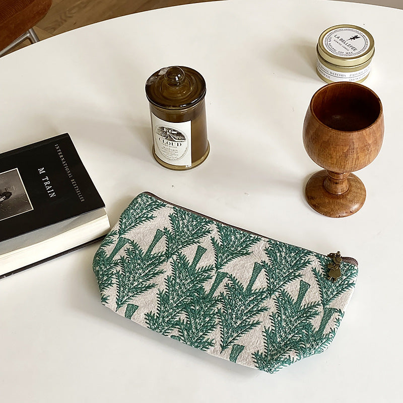 Portable Embroidered Makeup Clutch Pouch Organizer