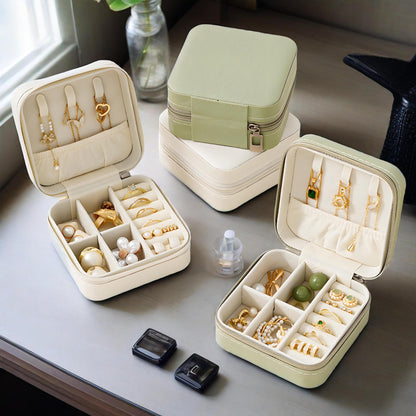 Macaron Color Portable Simple Travel Jewelry Box
