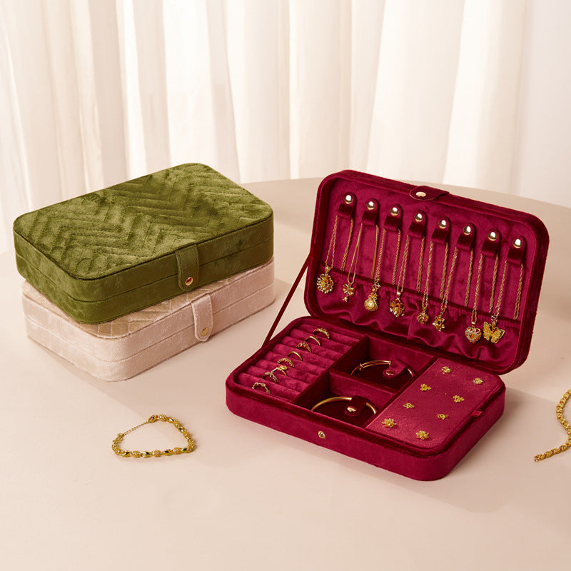 Large Multi Functional Velvet Jewelry Organizer Box