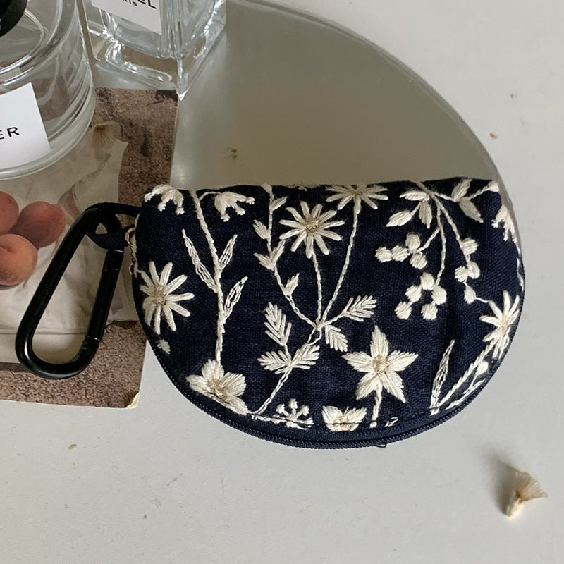 Heavy Embroidery Headphone Case Pouch Multiple Colors