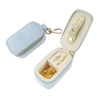 Hanging Keychain Jewelry Box Travel Mini Cute Velvet