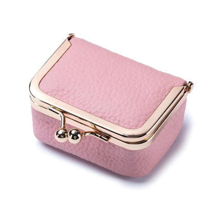Genuine Leather Mini Frame Coin Jewelry Purse
