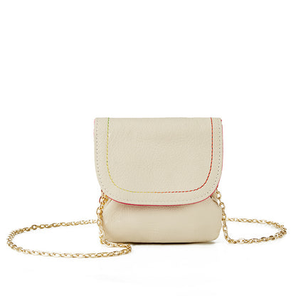 Genuine Leather Chain Coin Purse Snap Multiple Colors