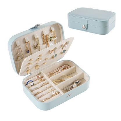 PU Single Layer Jewelry Box Necklace Earring Ring Portable