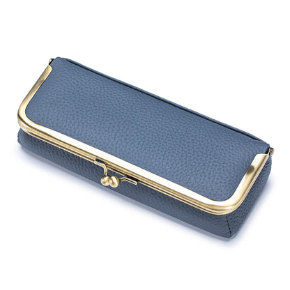 Creative Portable Genuine Leather Eyeglasses Case for Ladies