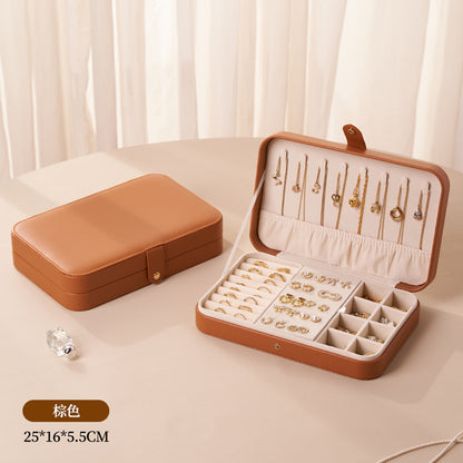 Elegant Leather Jewelry Box for Necklace Ring Earring