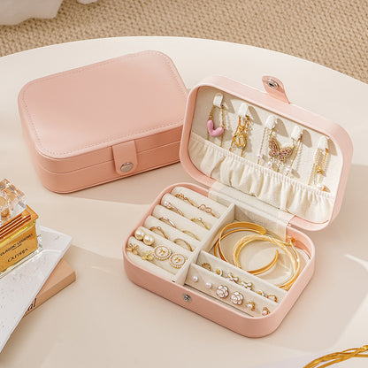 Travel Portable Simple PU Leather Jewelry Box
