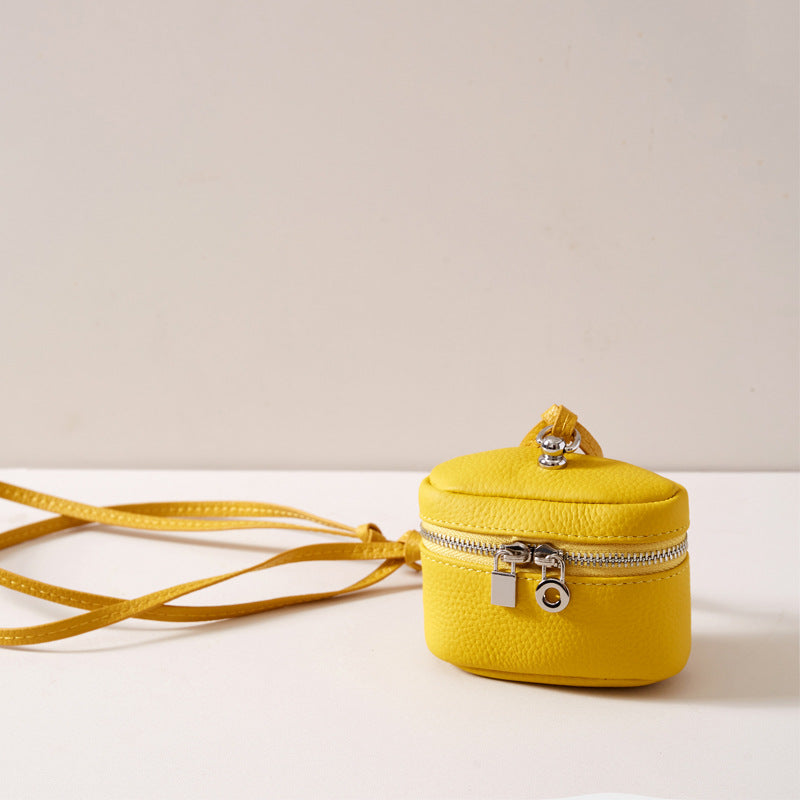 Genuine Leather Sweet Potato Crossbody Mini Coin Purse
