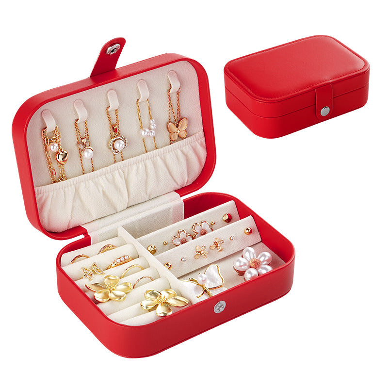 Travel Portable Simple PU Leather Jewelry Box