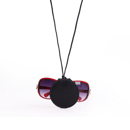 Genuine Leather Neck Magnetic Sunglasses Holder