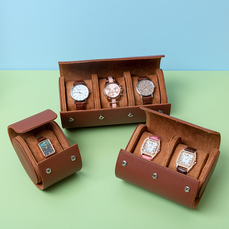 Pebble Grain PU Multi Slot Travel Watch Case