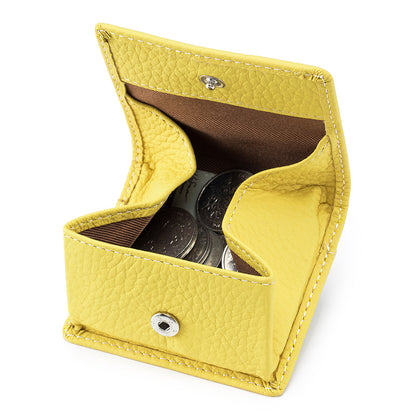 Genuine Leather Mini Wallet with Snap Coin Purse