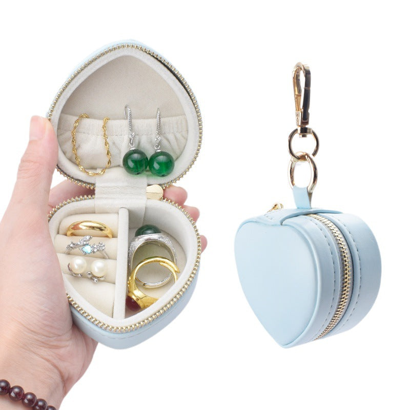 Hanging Keychain Jewelry Box Portable Heart Shape