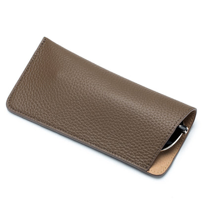 Genuine Leather Soft Shell Portable Eyeglasses Case