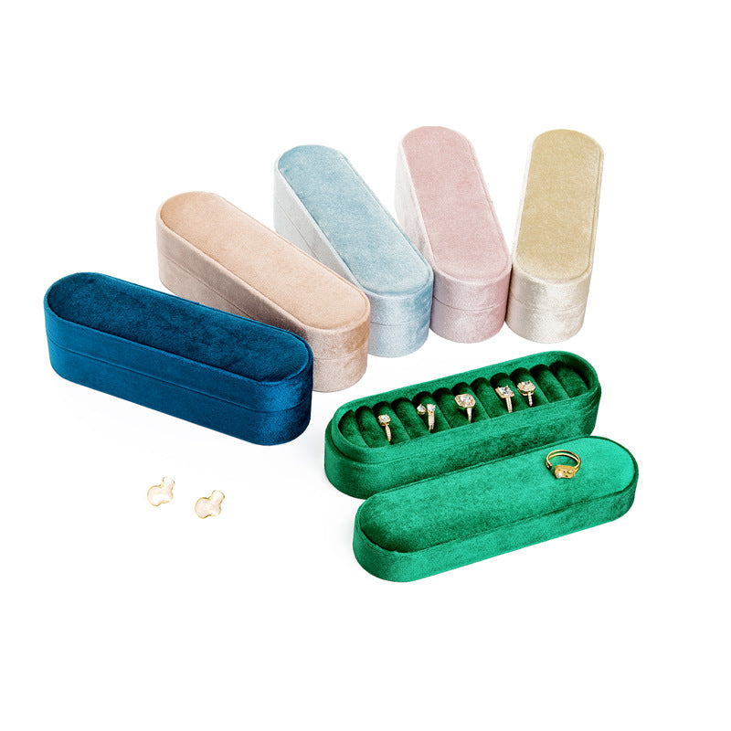 Velvet Ring Earring Jewelry Box Portable Multiple Colors