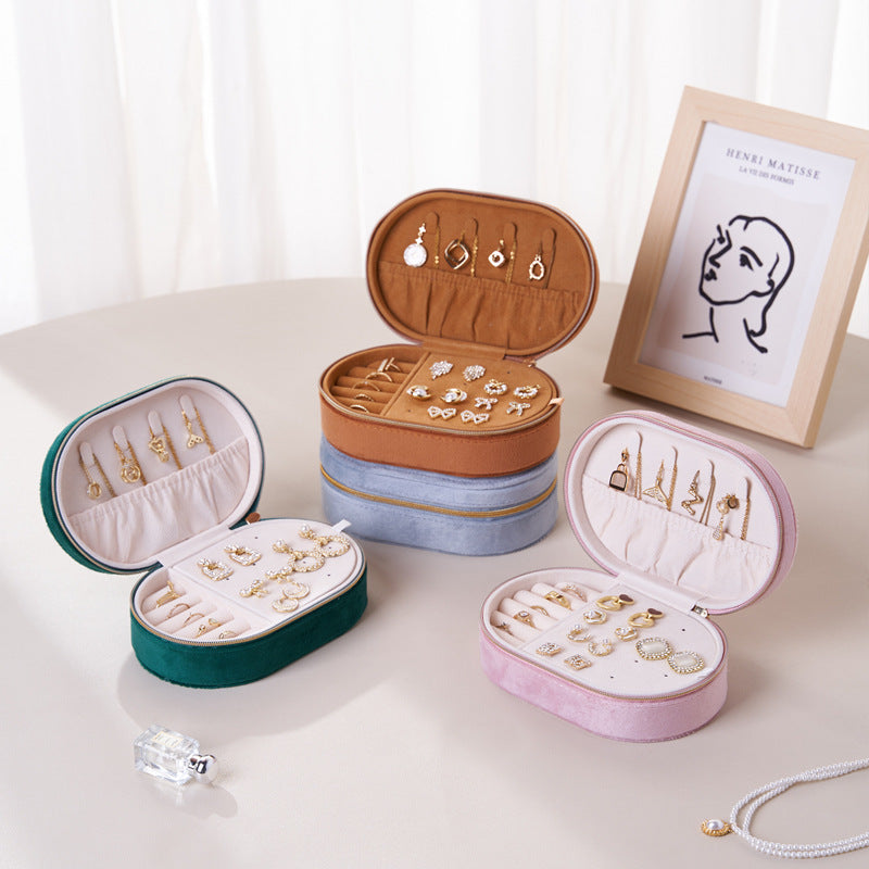 Creative Simple Velvet Jewelry Box for Ring Earring Storage
