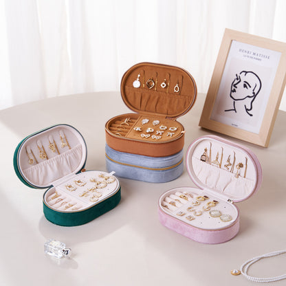 Creative Simple Velvet Jewelry Box for Ring Earring Storage