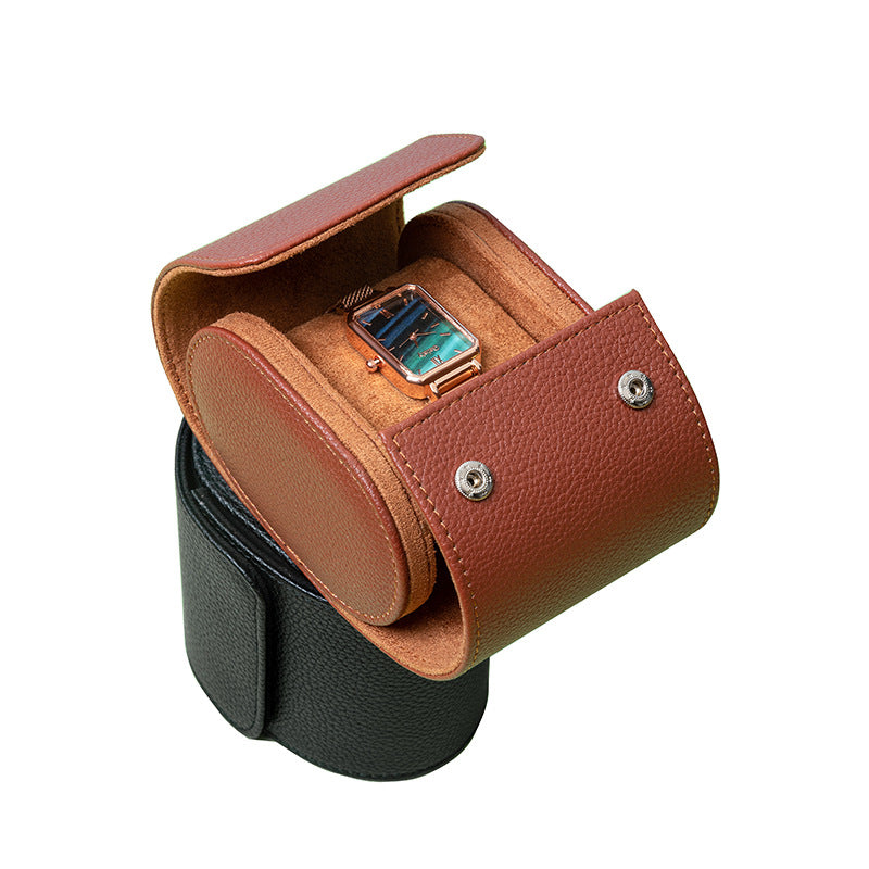 Pebble Grain PU Multi Slot Travel Watch Case