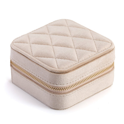 Multi Grid Diamond Velvet Jewelry Organizer Box