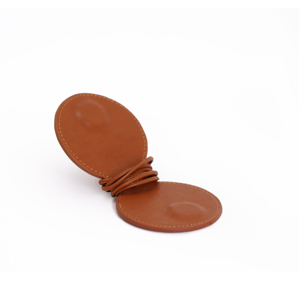 Genuine Leather Neck Magnetic Sunglasses Holder