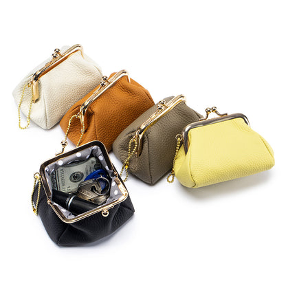 Creative Mini Genuine Leather Frame Purse Multiple Colors