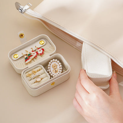 Simple Travel Jewelry Box for Rings Earrings Lipstick
