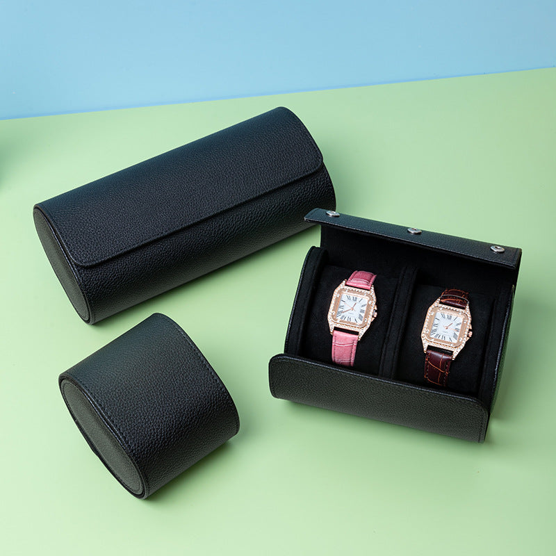 Pebble Grain PU Multi Slot Travel Watch Case
