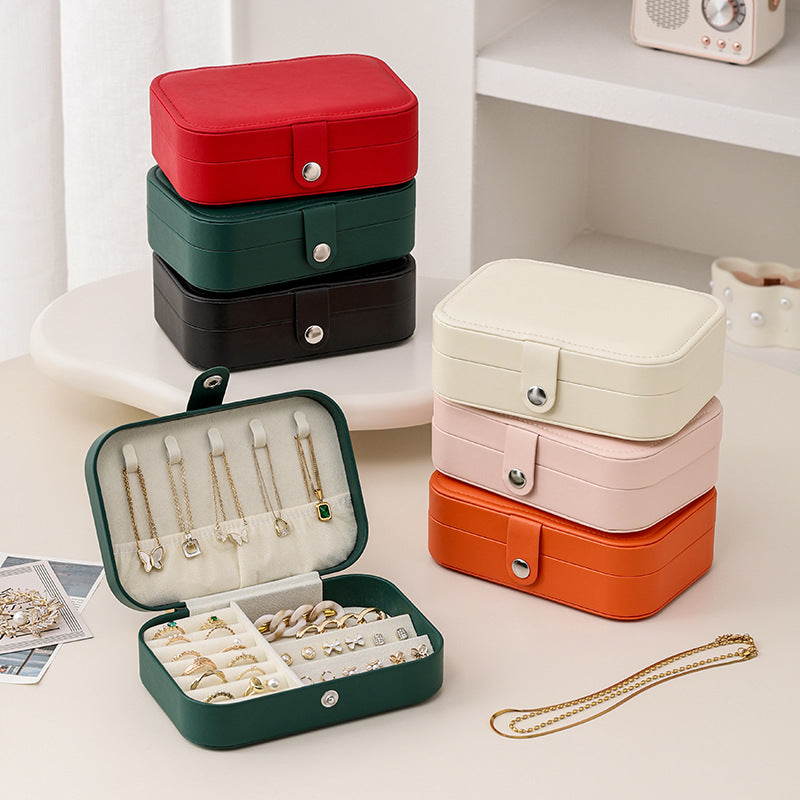 Travel Portable Simple PU Leather Jewelry Box