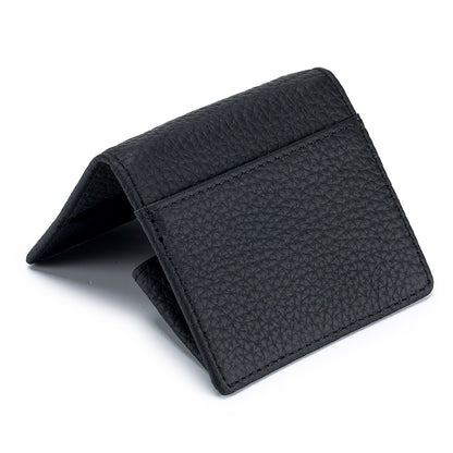 Genuine Leather Mini Wallet with Snap Coin Purse