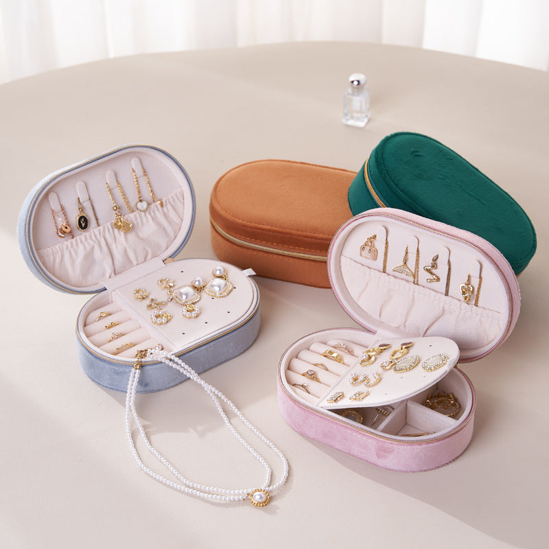 Creative Simple Velvet Jewelry Box for Ring Earring Storage