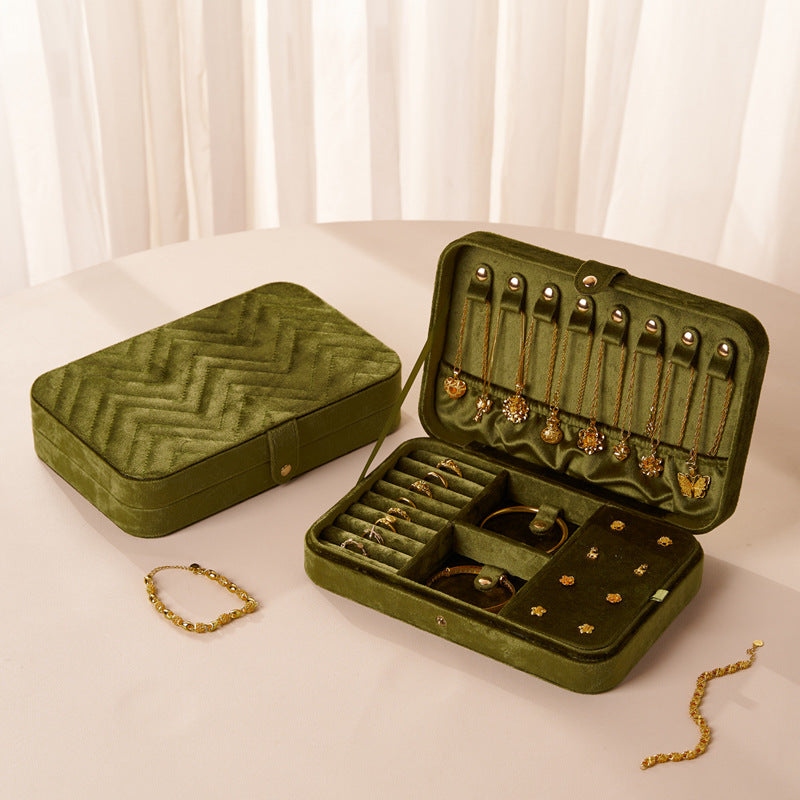 Large Multi Functional Velvet Jewelry Organizer Box