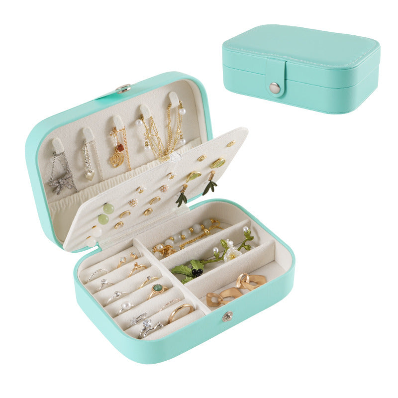 PU Single Layer Jewelry Box Necklace Earring Ring Portable