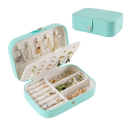 PU Single Layer Jewelry Box Necklace Earring Ring Portable