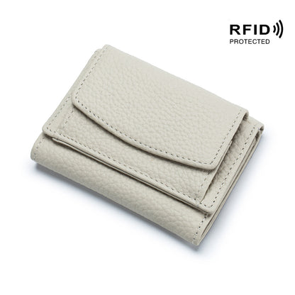 Genuine Leather RFID Mini Wallet Women Coin Purse